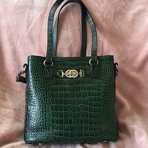 Patricia Nash Bucket Bag Dark Green Otavia Leather Distressed